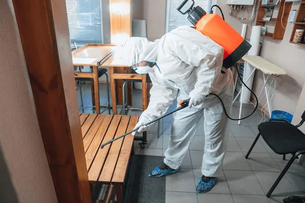 Schädlingsbekämpfer bei der Arbeit
